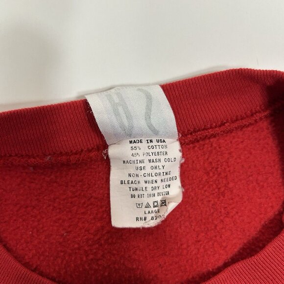 VTG Atlas Sportswear Women Red Pullover Sweatshirt Bears Christmas Tree Sz L USA - Picture 7 of 8